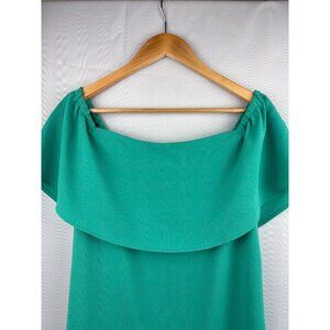 Charles Henry Womens Off Shoulder Dress Small Green